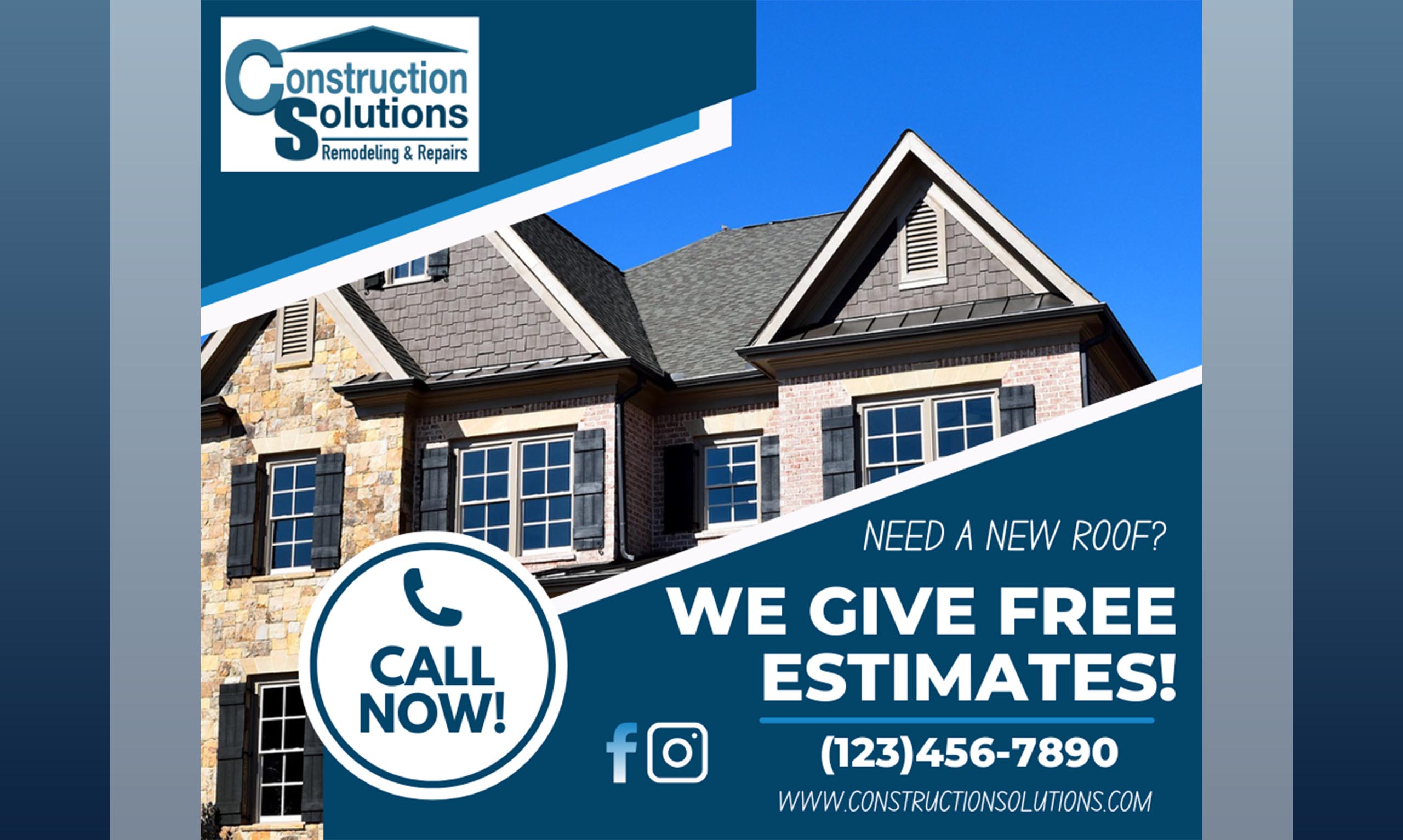 ConstructionSolutionsSocialMediaMockUp Construction Solutions Social Media Mock Up